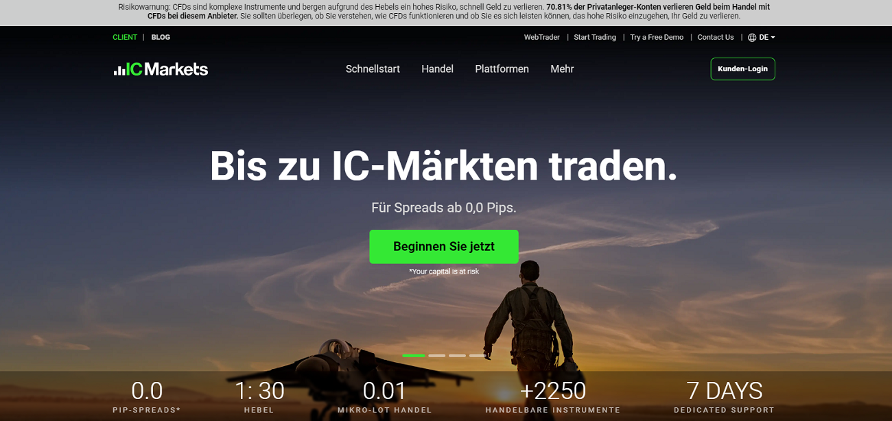 IC Markets Webseite