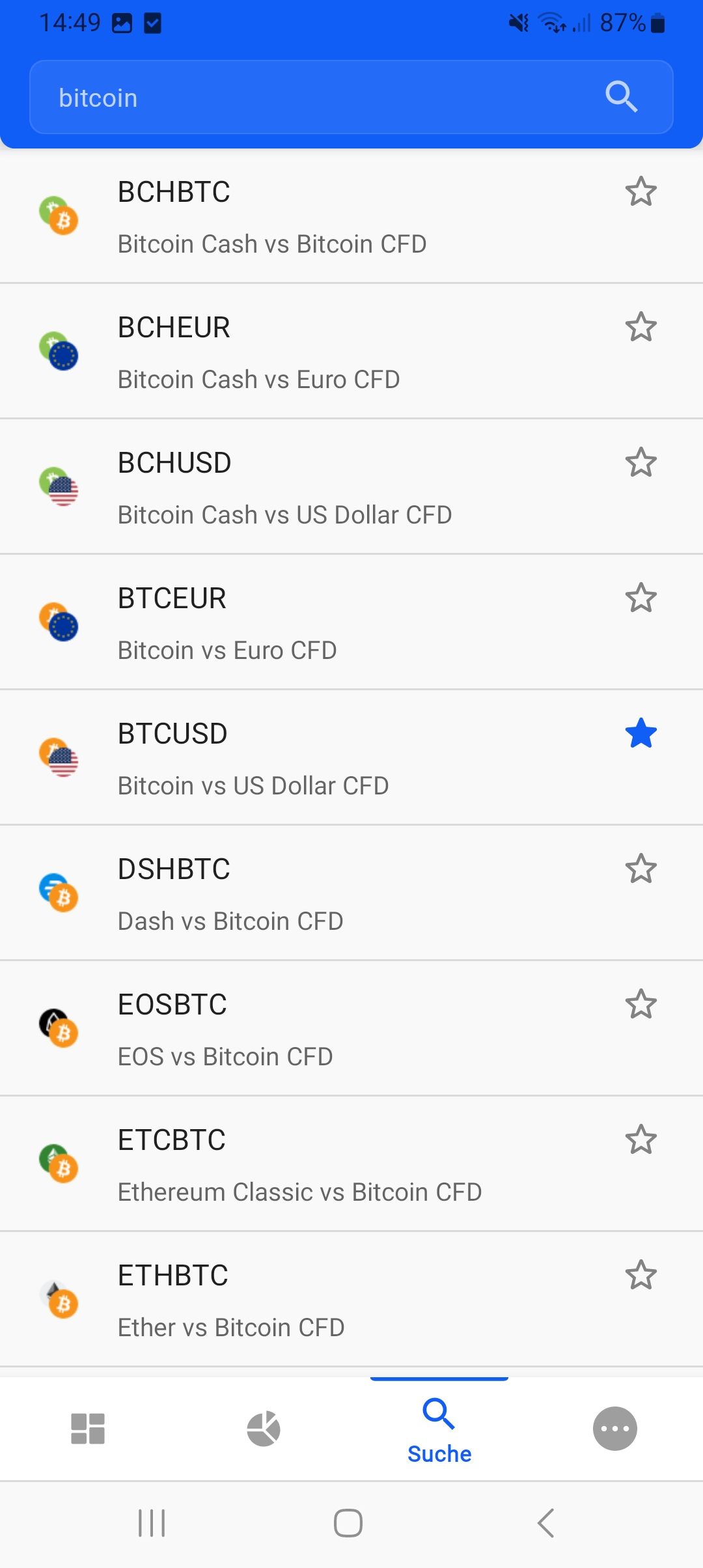 Admirals App Suchfunktion Bitcoin