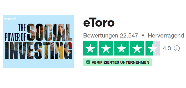 Trustpilot Wertung von eToro