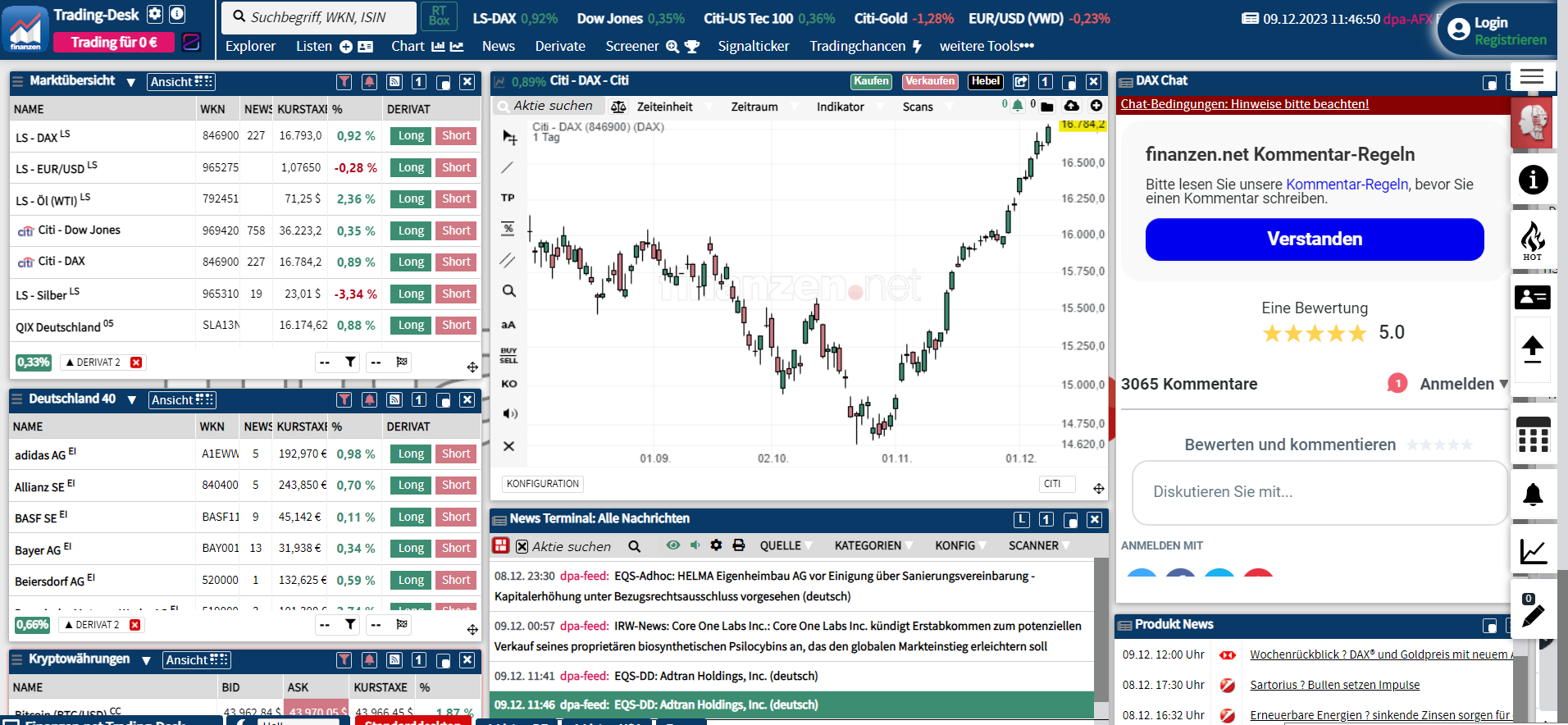 Finanzen.net ZERO Tradingdesk