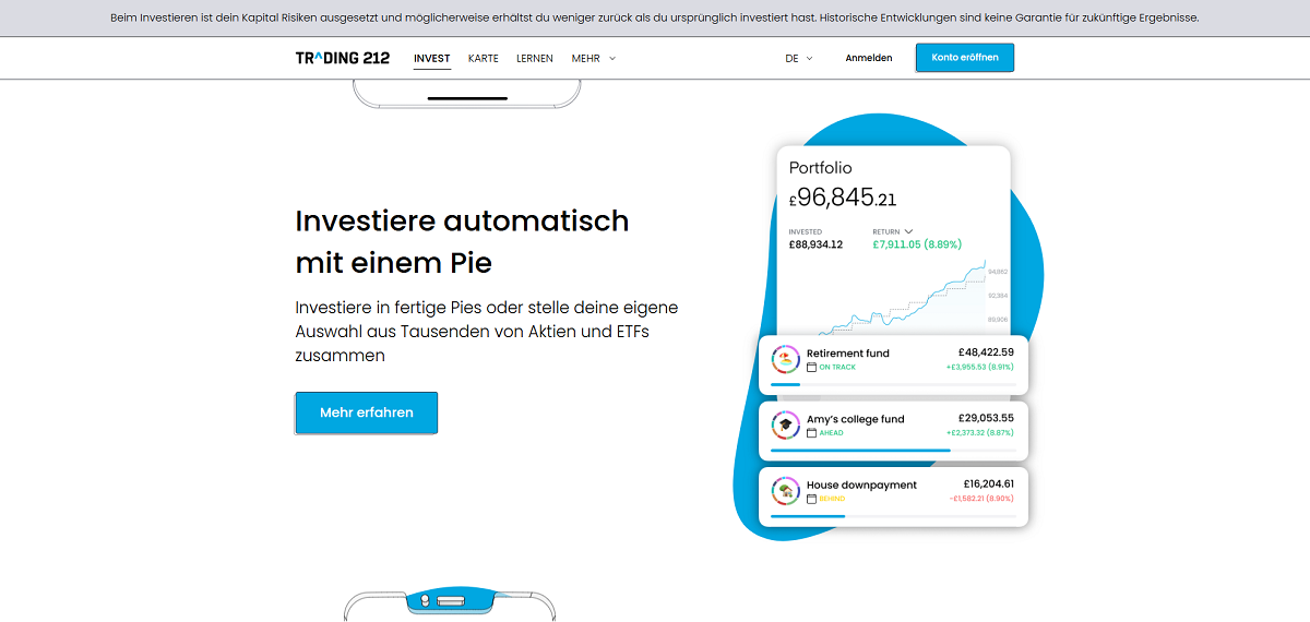 Automatisch investieren mit Trading 212