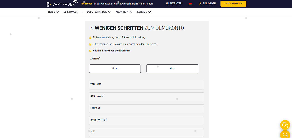 Demokonto eröffnen bei CapTrader Teil 1