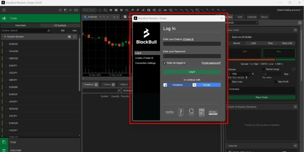 cTrader Login BlackBull Markets