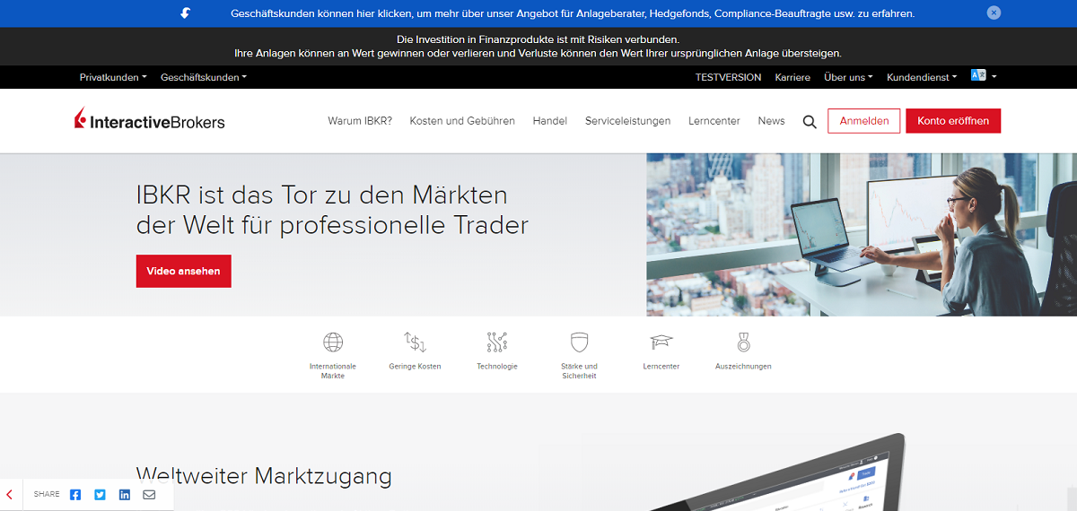 InteractiveBrokers Webseite