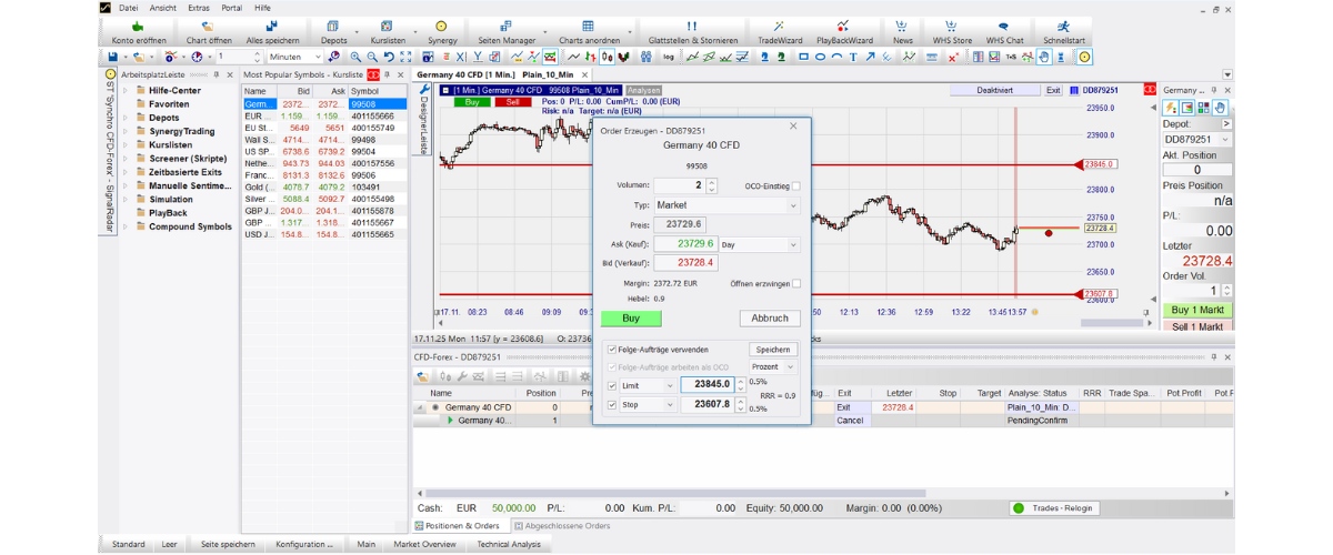 WH Selfinvest Ordermaske Nanotrader