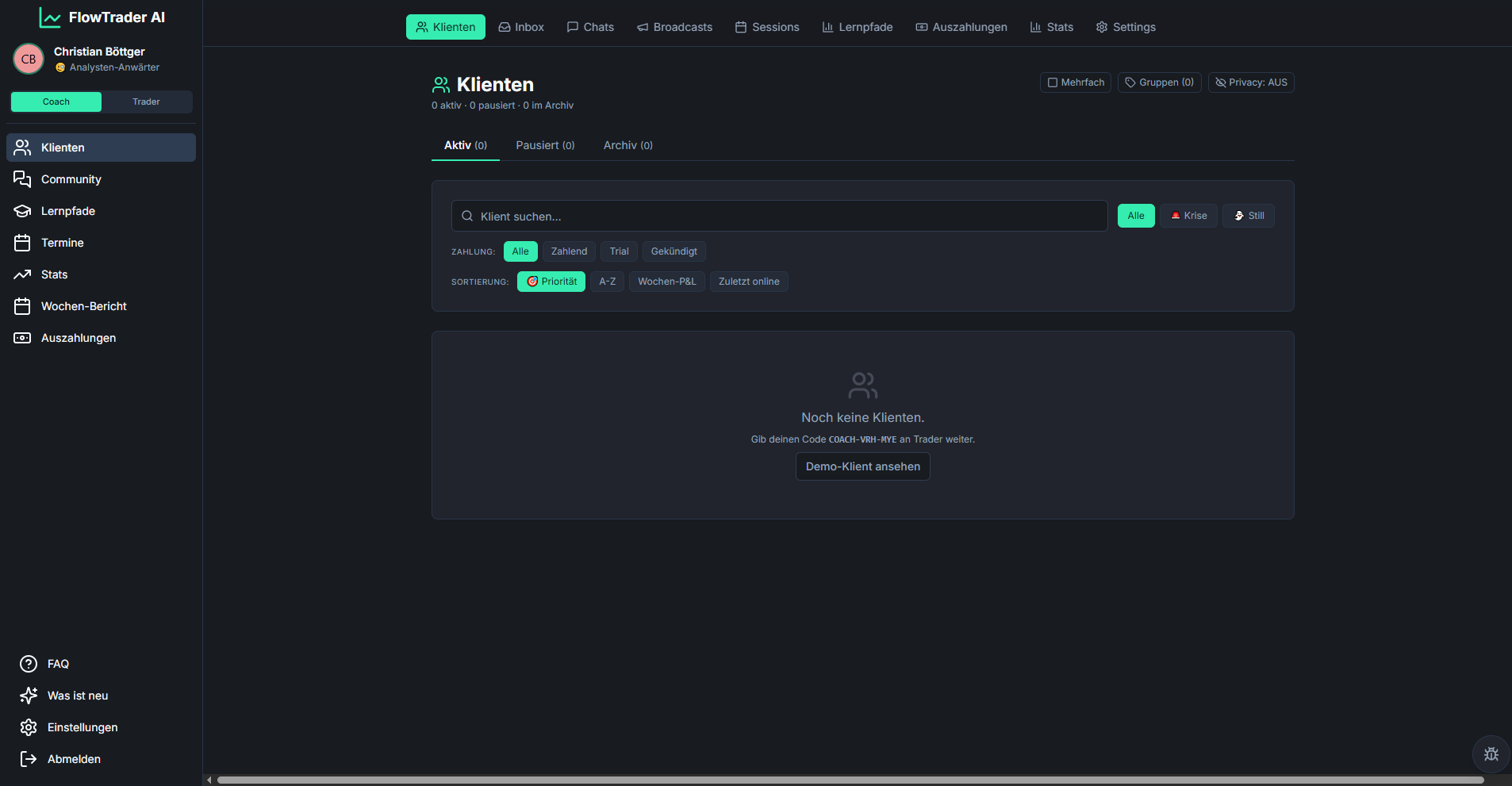 FlowTrader AI Coach Portal